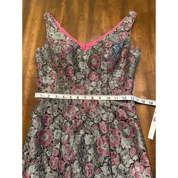 NWT JS Collections Women's Floral Jacquard Maxi Formal Prom Trumpet Dress Size 4 - Picture 12 of 14